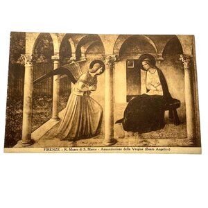 Vintage Postcard Firenze Florence Italy Gabriel Visiting Mary Original u